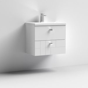 Blocks 600mm Wall Hung Modern Vanity Unit (White)