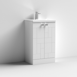 Blocks 500mm Floor Standing Modern Vanity Unit (White)