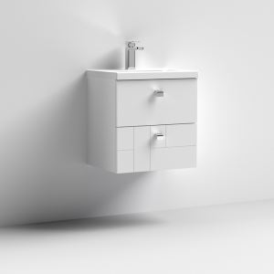 Blocks 500mm Wall Hung Modern Vanity Unit (White)