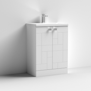 Blocks 600mm Floor Standing Modern Vanity Unit (White)