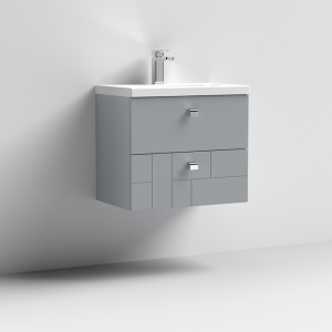 Blocks 600mm Wall Hung Modern Vanity Unit (Grey)