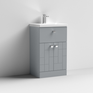 Blocks 500mm Floor Standing Modern Vanity Unit With Drawer (Grey)
