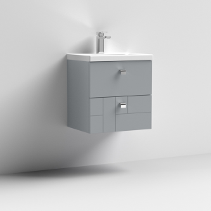 Blocks 500mm Wall Hung Modern Vanity Unit (Grey)