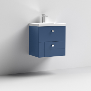 Blocks 500mm Wall Hung Modern Vanity Unit (Blue)