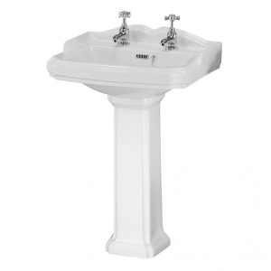 Legend Traditional 590mm 2 Tap Hole Basin & Pedestal 