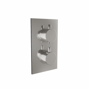Twin Round Concealed Thermostatic Shower Valve With Diverter (2 Outlets)