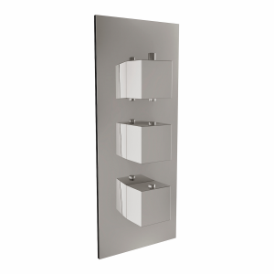 Triple Square Concealed Thermostatic Shower Valve (2 Outlets)