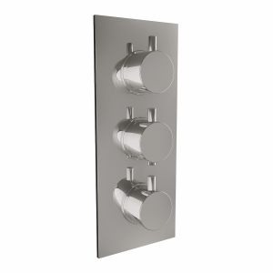 Triple Round Concealed Thermostatic Shower Valve (2 Outlets)
