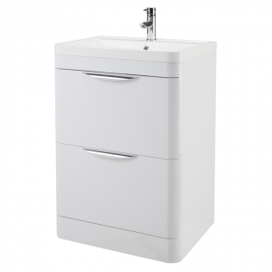 Parade 600mm Floor Standing Vanity Unit (Polymarble Basin)