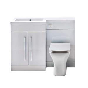 Lili 1100 Gloss White Combination Bathroom Furniture Pack (Left Hand)