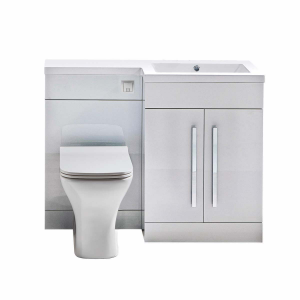 Lili 1100 Gloss White Combination Bathroom Furniture Pack (Right Hand)