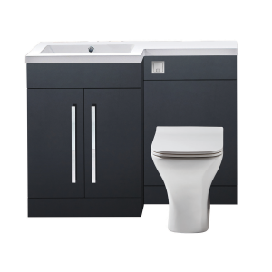 Lili 1100 Matt Grey Combination Bathroom Furniture Pack (Left Hand)