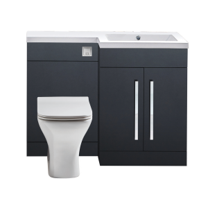 Lili 1100 Matt Grey Combination Bathroom Furniture Pack (Right Hand)