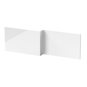 1700mm High Gloss White MDF Front Bath Panel For L Shape Square Shower Baths