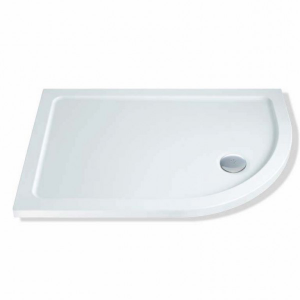 900mm x 760mm Offset Quadrant Stone Resin Shower Tray (Right Hand)