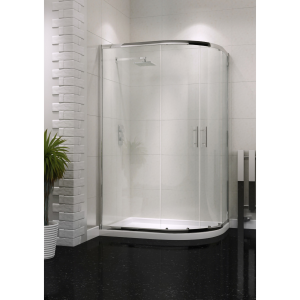 S6 Chrome Double Door 900mm x 760mm Offset Quadrant Shower Enclosure