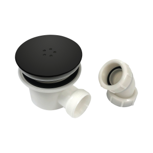 90mm Fast Flow Shower Waste (Black Cap)