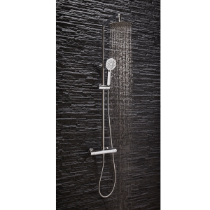 Middleton Round Thermostatic Rigid Riser Shower Kit (Chrome)