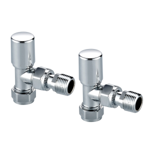 Modern Angled Radiator Valves Chrome (Pair)