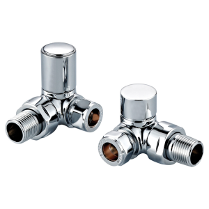 Modern Corner Radiator Valves Chrome (Pair)